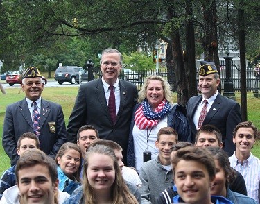 Republican candidate Jeb Bush, House Four Assistant Principal Sullivan, American Legion members, and various LHS students attended a 9/11 memorial service this morning. After a moment of silence at 8:46a.m, Bush and students read some of the names of the 2,977 victims. The ceremony concluded around noon.