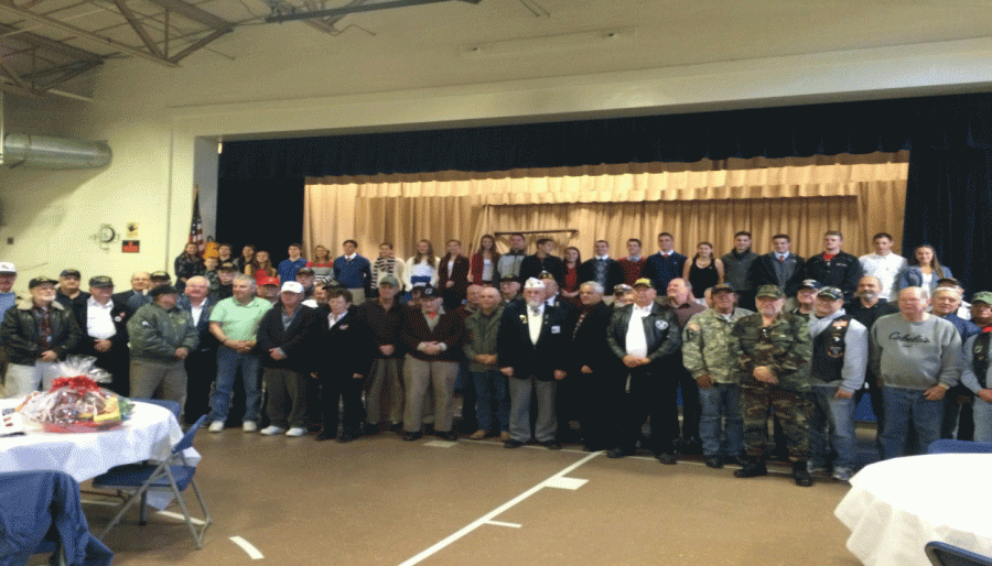 A total of 69 Londonderry veterans gathered at last years Veterans Breakfast.  Each year groups of LHS students create baskets for the veterans to take home.  Ms. Sullivan, coordinator of the event, hopes this year they will have enough baskets to give  to every veteran who attends the breakfast on Nov. 7.