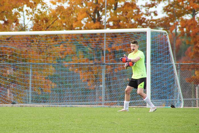 Senior Tim McEachern makes crucial saves to keep the Lancers victorious.