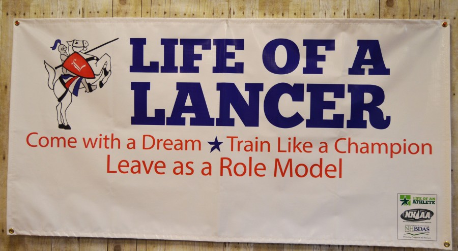 Life of a Lancer banner hangs in Mrs. Richs classroom.
