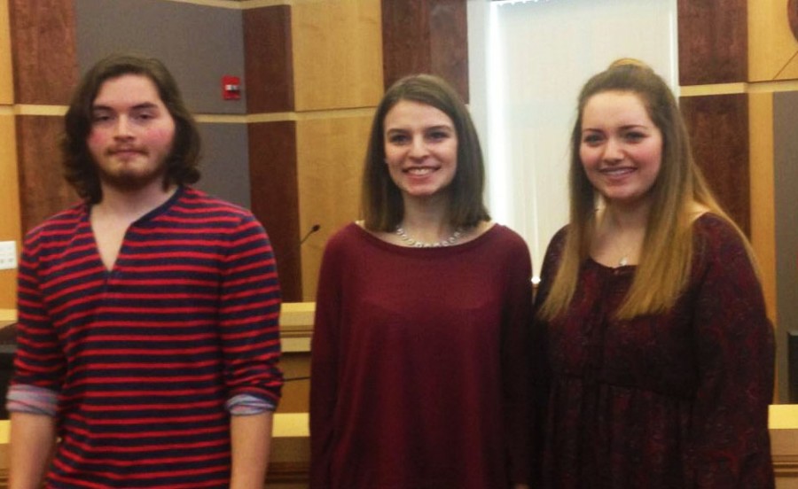 LHS students (left to right) Nathaniel Pepe, Jackie Bauman, and Erika Tillis all competed in the Derry Rotary Competition.