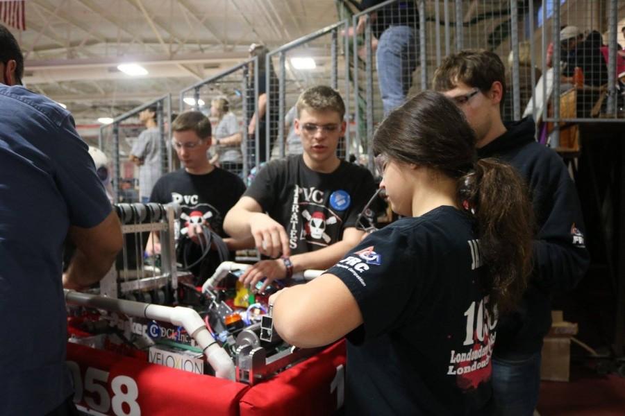 The PVC Pirates and this years robot won their first competition in Reading Mass.