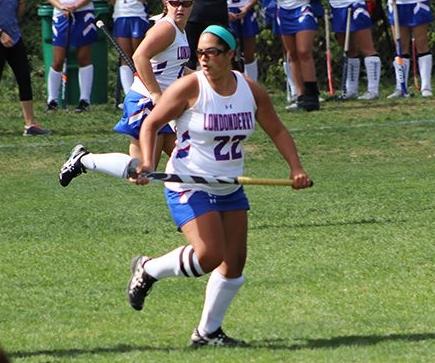 Senior Sophia Poulin prepares to defend against the offensive attack. Poulin and the defense have been a key to the team success, as the team has posted five shutouts. 