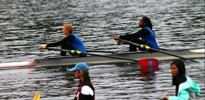 After weeks of not being able to row because of the drought, juniors Heather Ricker and Kiara Breault finally get back on the water.