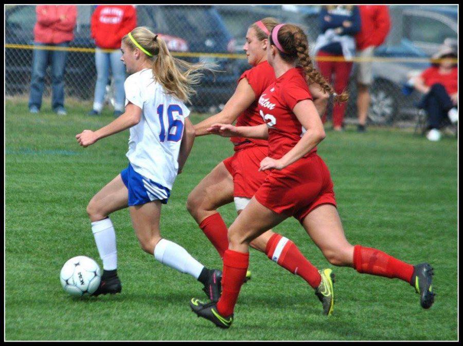 Olivia Stowell uses her speed to out run two Pinkerton players during last weekends Mack Plaque matchup.