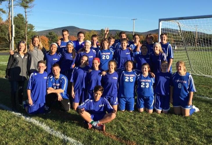 The Unified Soccer team gathers together after their game against ConVal. The teams last game will be today at home against Alvirne at 3:00. 