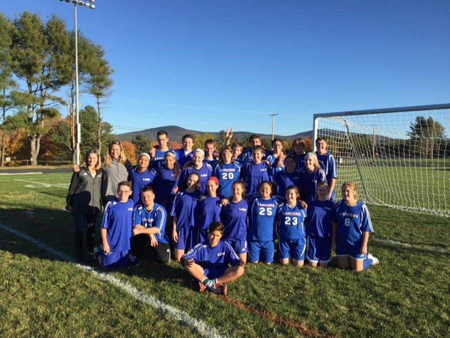 The Unified Soccer team gathers together after their game against ConVal. The teams last game will be today at home against Alvirne at 4. 