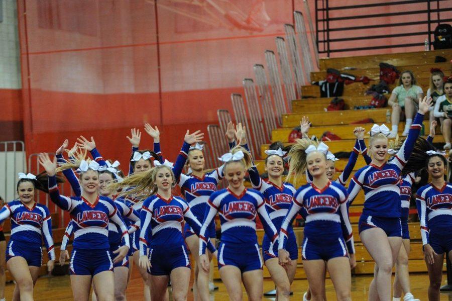 Smiles throughout as the girls take the mat for the last time this season.