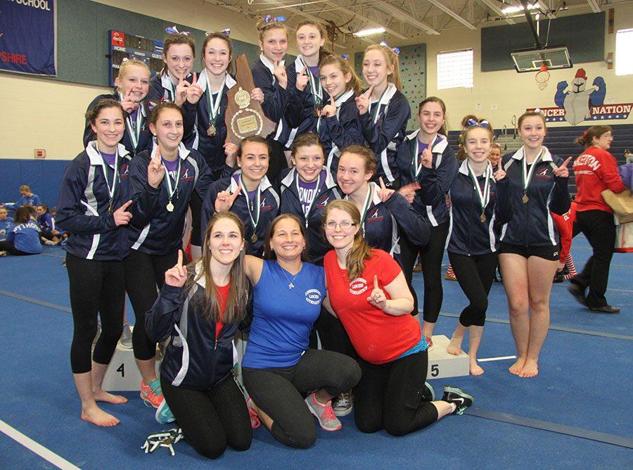 The gymnastics team won the State Meet last season in their home gym.