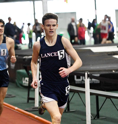 Senior Zaino keeps a strong pace as he finished second in his 1500m race. 