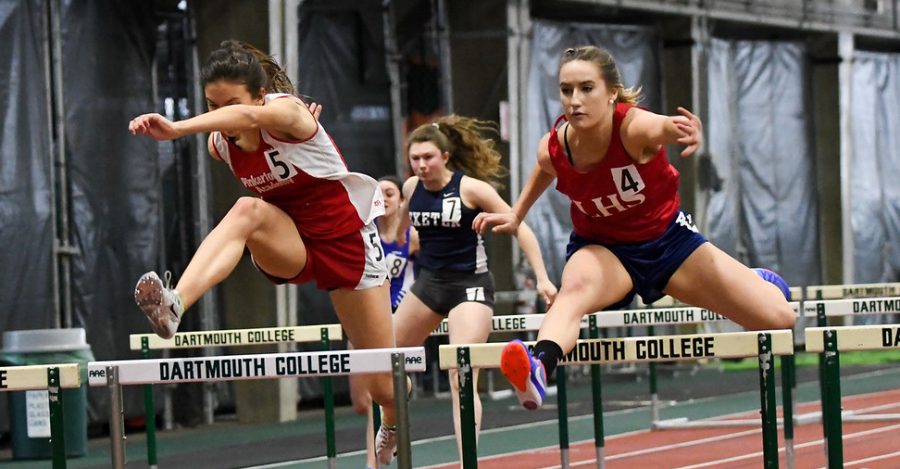 Freire strides for the finish line in her hurdles race. The  senior Lancer took home first and also was a part of the winning 4x200 m relay team. 