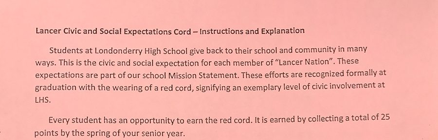 Lancer Civic and Social Expectations Cord forms available in Room 204