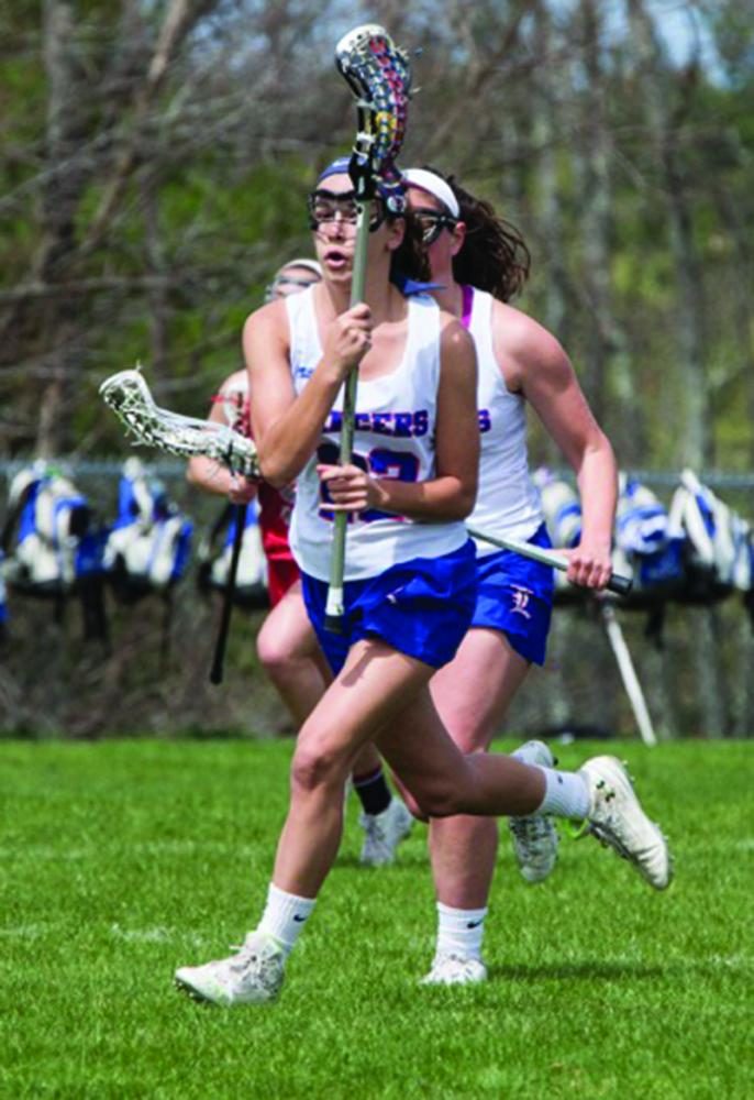 Tsetsilas sprints down the field during her teams victory against Pinkerton. The winner of the game will play in the semifinals on Saturday. 