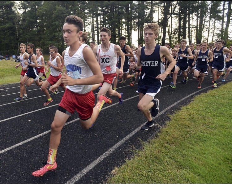 Freshman Will Heenan leads the pack of runners during the recent race at Brown to become the 14th fastest freshman in the country. 