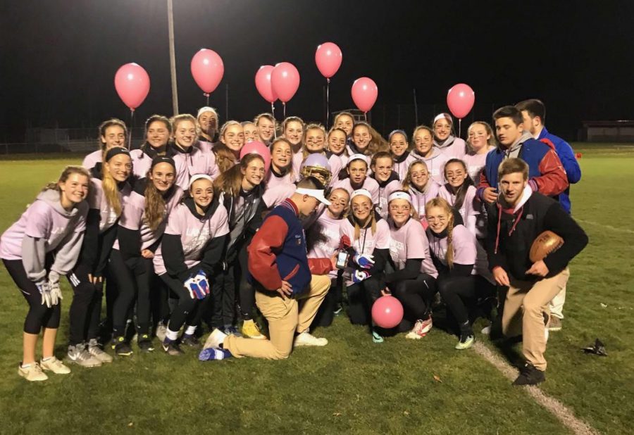 Winners+of+the+Powderpuff+tournament+last+year+celebrate+after+their+victory.+