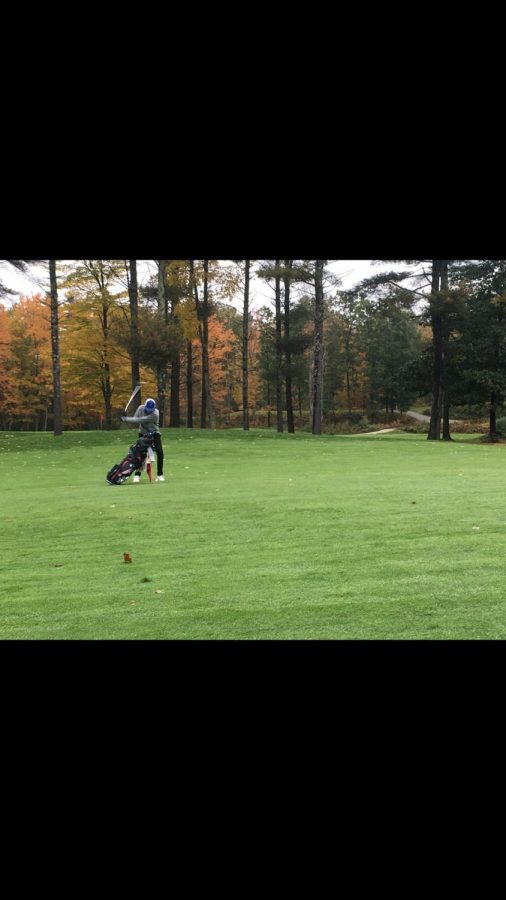 Boyle stripes the ball down the fairway on his second shot at the state tournament.