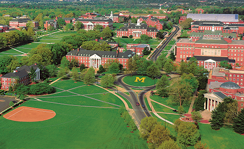 The University of Maryland campus extends so far it is about a 25 minute walk from one end to the other.