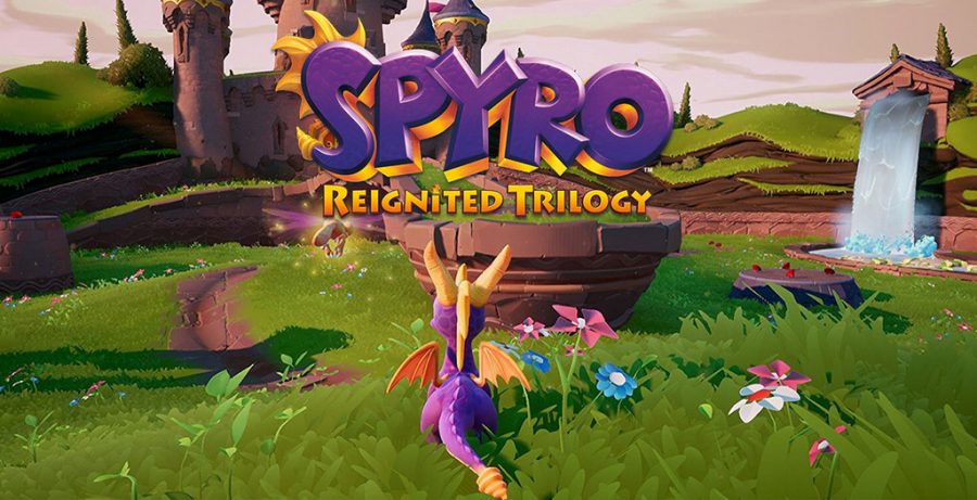 The menu screen shows the updated graphics and vibrant colors made in the Spyro Reignited Trilogy. All six of the worlds showcased the unique lighting and colors as well as the screen-grab.