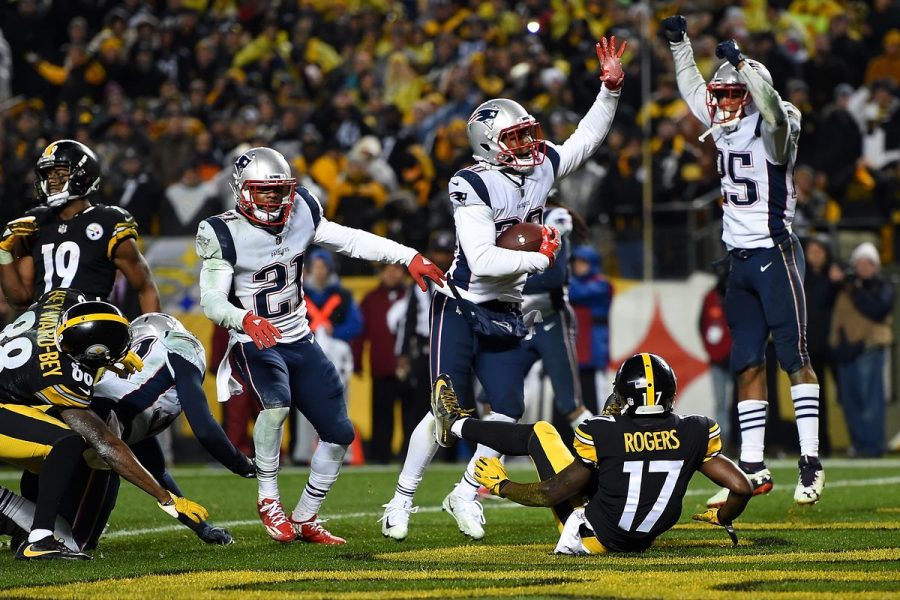 Patriots celebrate after the Steelers are robbed by the refs according to senior Ryan Morse, who is a die-hard Steelers fan. Jesse James caught that ball, Morse said. We had the Patriots beat, and it was our one chance to do that and it was taken from us for what seemed like no reason. Morse said it hurts to be a Steelers fan in a situation like this.