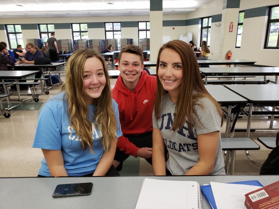 (Left to right)
“Your GPA matters even though youre a freshman.” Caitlin Wood
“Stop vaping.” Nate Fisher
“Take classes that you like, that interest you.” Caroline McGarry 
