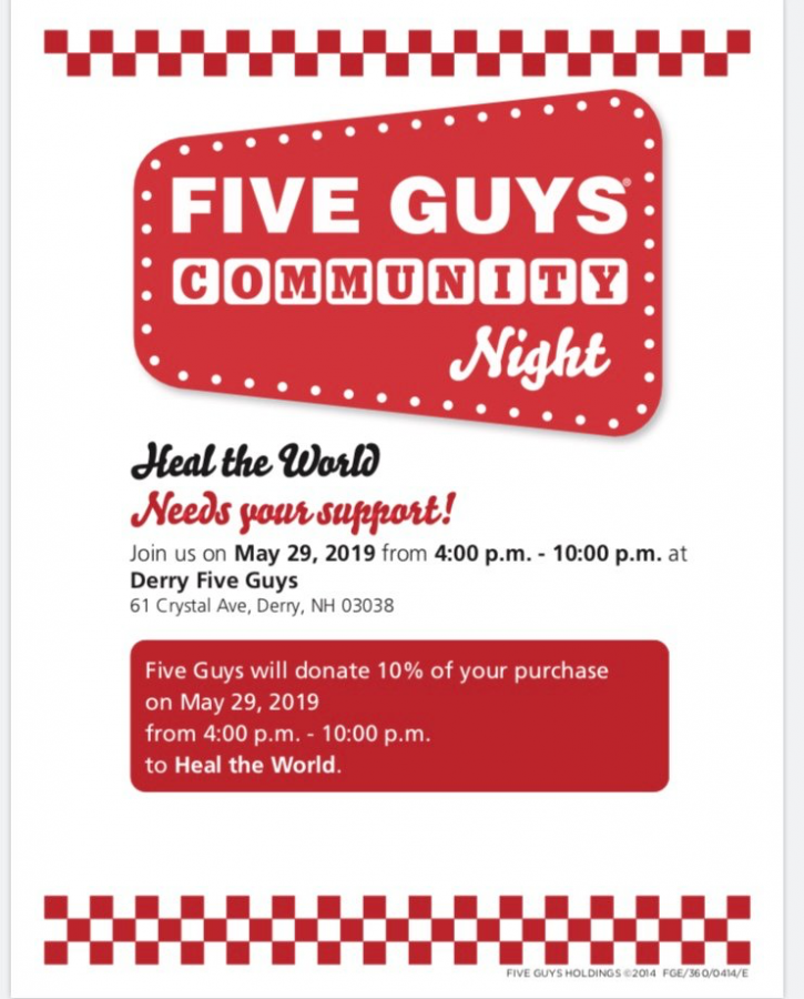 Heal the World club to hold fundraiser at Five Guys