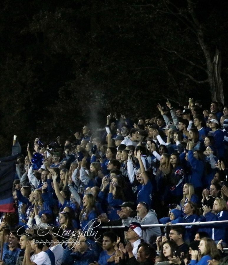 Londonderry fan section cheers on the football team. The Lancers won 42-20.