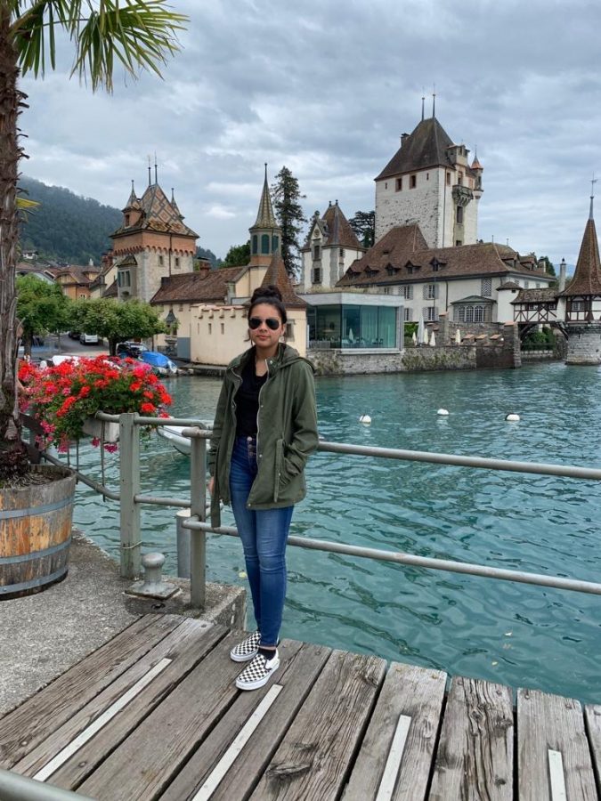 Class of 2023 President Alisha Khalil poses for a photo while she was in Switzerland this past summer. 