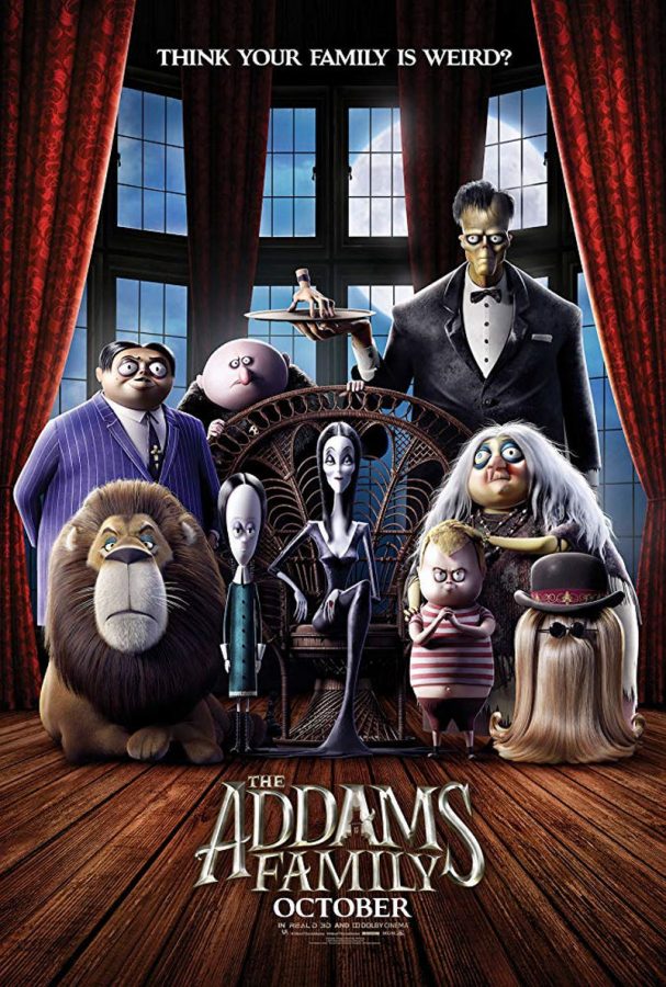The+poster+for+the+2019+version+of+The+Addams+Family.+The+movie+was+released+Oct.+11%2C+2019%2C+and+it+features+the+wacky+and+kooky+family+that+has+made+their+way+into+our+hearts.