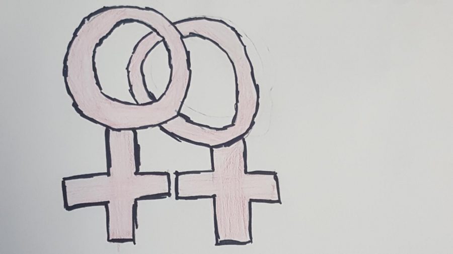 To show support of sexuality, two symbols that are representative of a lesbian relationship are shown to help to represent that its fine to love freely.