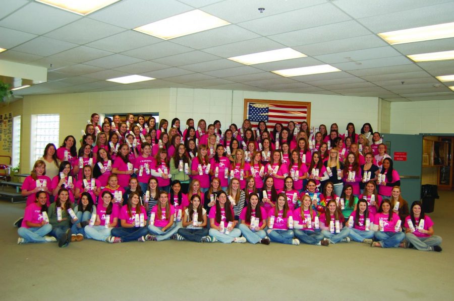 The Angels on the Day of Giving each year anxiously wait for the moment when they will donate their hair in front of the entire school.