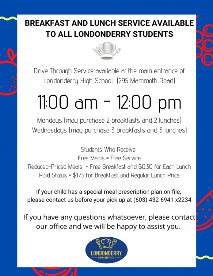 LHS Dining Services host drive through breakfast and lunch amid school cancellation. 