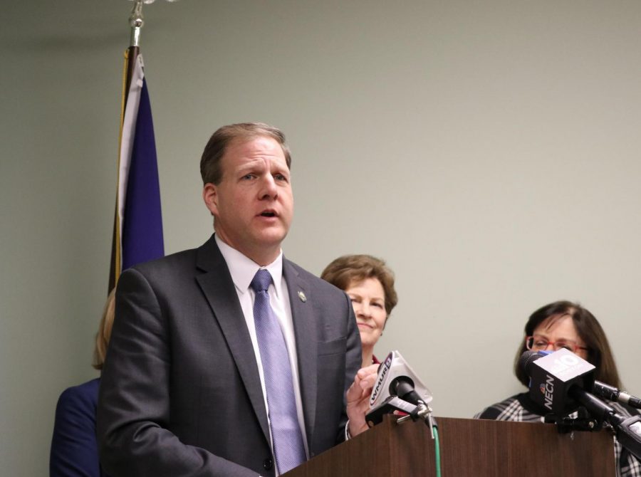 Governor Chris Sununu talks about his plans for Remote Learning at a press conference. 