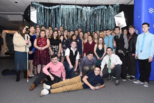 Unified team poses at the 2020 Snowball dance. The dance is annual event for students of any Unified sport.