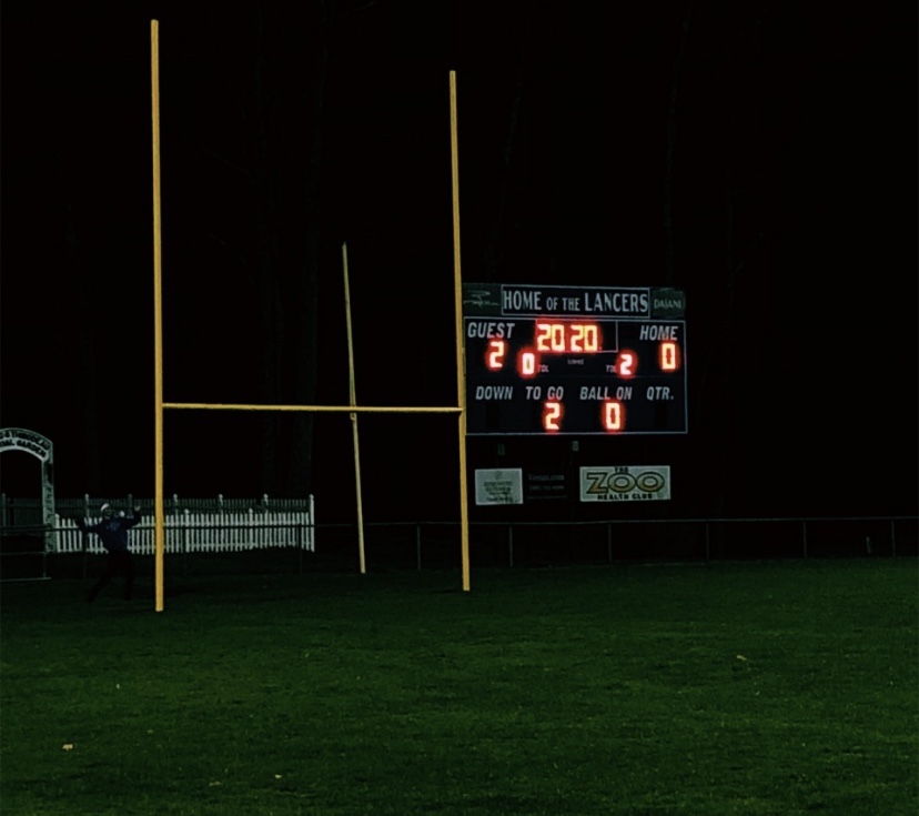 LHS+lit+up+the+football+field+scoreboard+with+the+numbers+2020+in+honor+of+the+senior+class.+