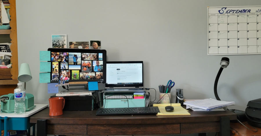 LHS English teacher Ms. Murphy shares her home office setup to her Twitter followers.