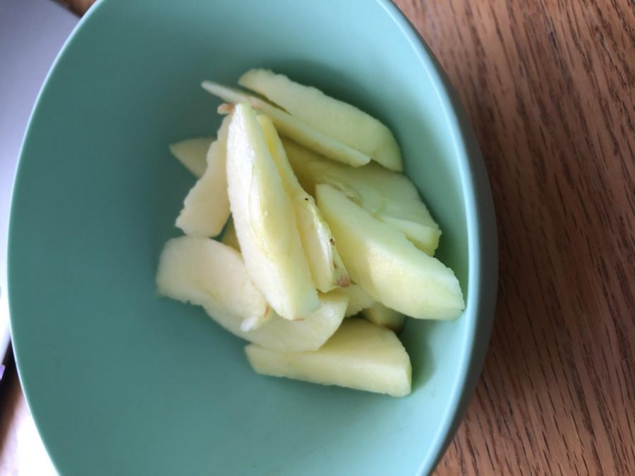 Cortland apples or honeycrisp could be used here, but I used a gala apple and it worked well.