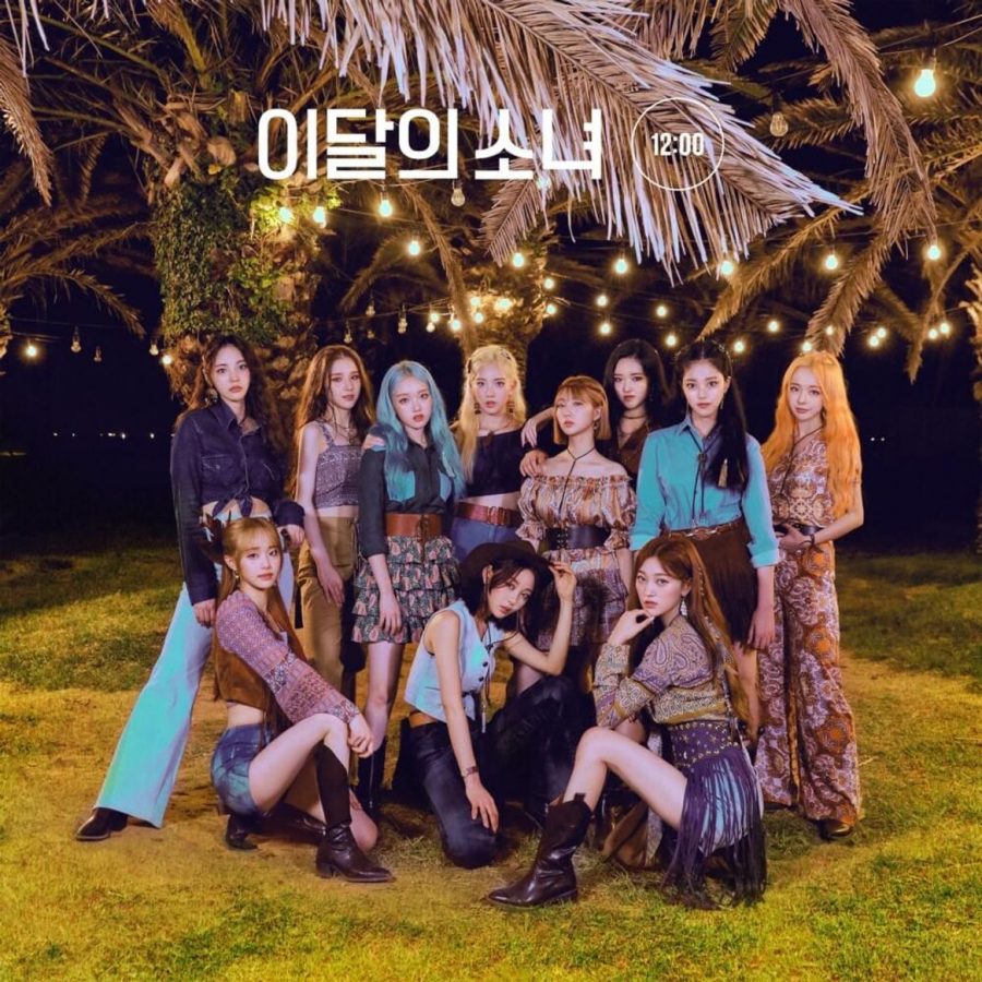 LOONA+pose+for+the+cover+of+%5B12%3A00%5D.+The+top+row%2C+from+left+to+right%2C+is+composed+of+Jinsoul%2C+Heejin%2C+Gowon%2C+Kim+Lip%2C+Yeojin%2C+Olivia+Hye%2C+Hyunjin+and+Vivi.+The+bottom+row%2C+from+left+to+right%2C+is+Chuu%2C+Yves+and+Choerry.