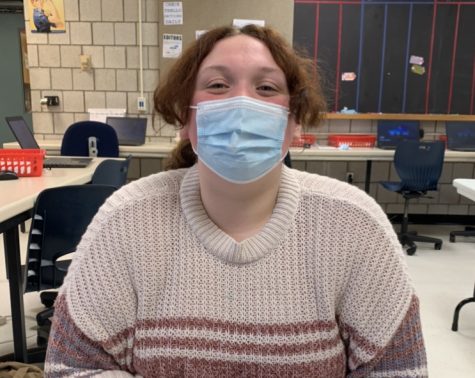 Kaylie Donahue adheres to the new schoolwide mask mandate.