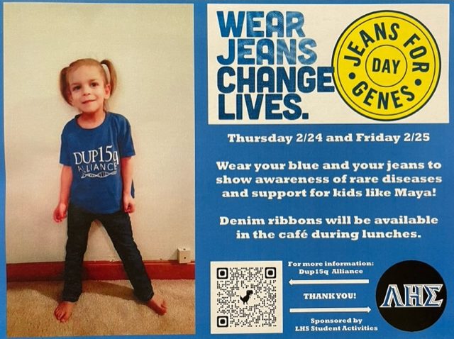LHS will participate in Jeans for Genes day on Thursday and Friday. 