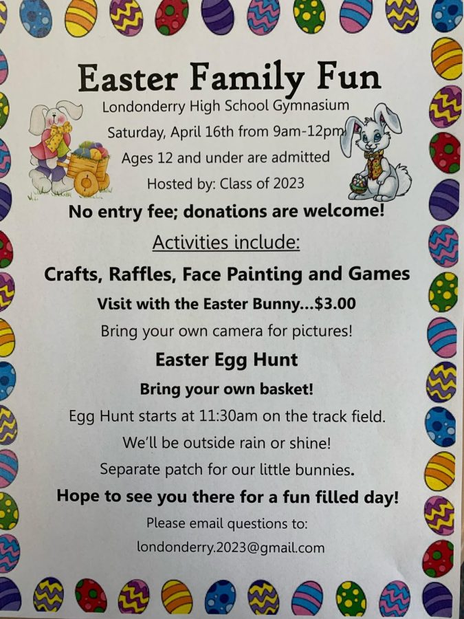 LHS Class of 2023 to host the long awaited LHS Easter Egg Hunt on Saturday, April 16, from 9 a.m. to 12 p.m.