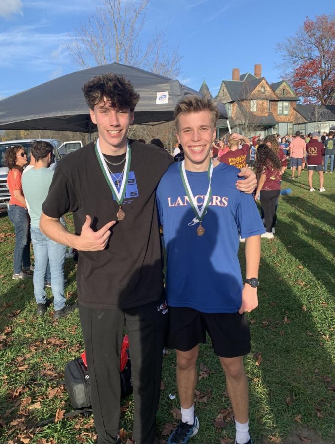 Fortin and Clegg after placing fourth and fifth in the State Meet.