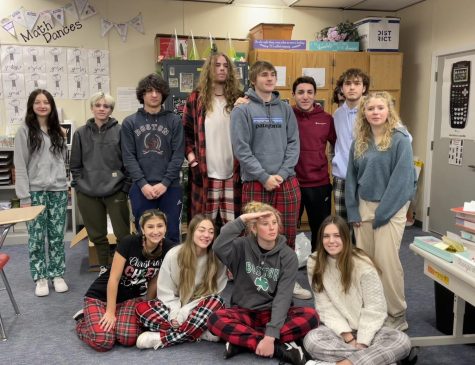 The seniors of Mrs. Bounds C period class have dressing in pjs on the first day of sprit week for the past 4 years. 