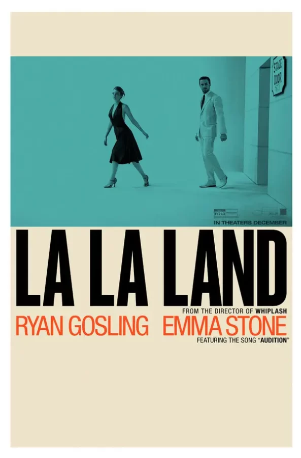 Mia and Sebastian on the La La Land poster. (Fair use image from Warner Bros. Studios)
