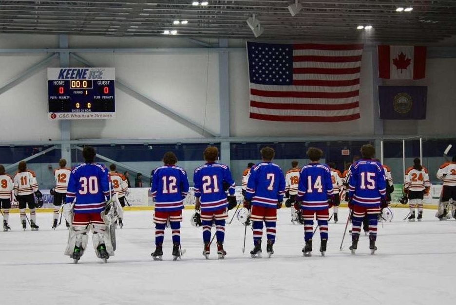 The Boys Hockey team gets ready for another game of their season. This Saturday, the boys will be playing for a cause that raises money to help veterans modify their homes of theyve suffered mobility changes from their time served (Photo used with permission by Matt Boyon).