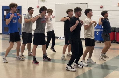 Boys at Mr. LHS master the dance floor with electrifying moves for the group dance they preform every year at the Mr. LHS pageant. 