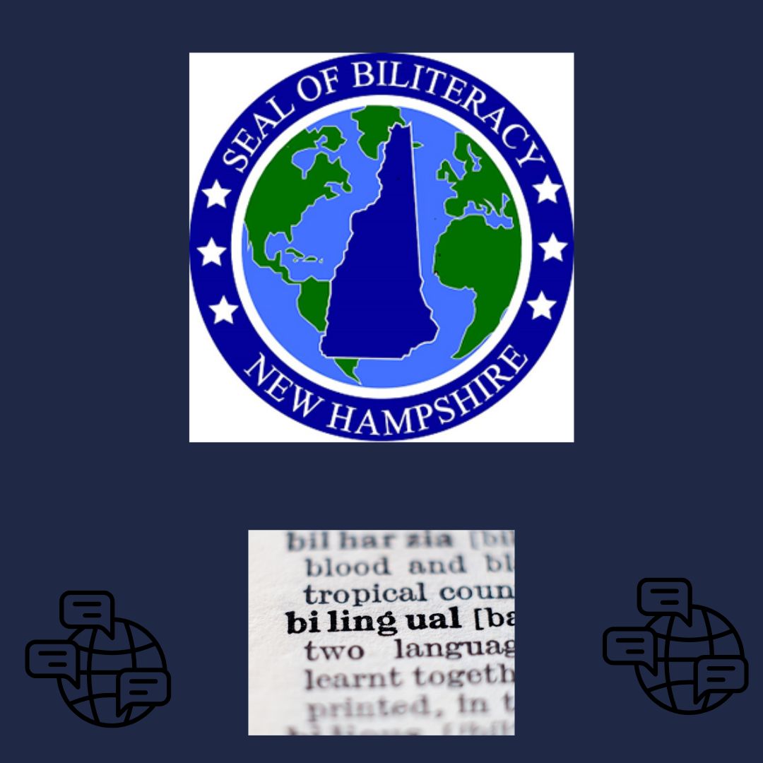 Students take the Seal of Biliteracy test after confidently mastering a second language. (Image created by Kelsey Sweet in Canva). 