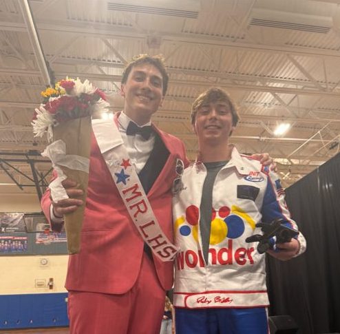 All smiles with Mr.LHS Blake Thompson and Mr.LHS 2024 Charlie Lantz after the show