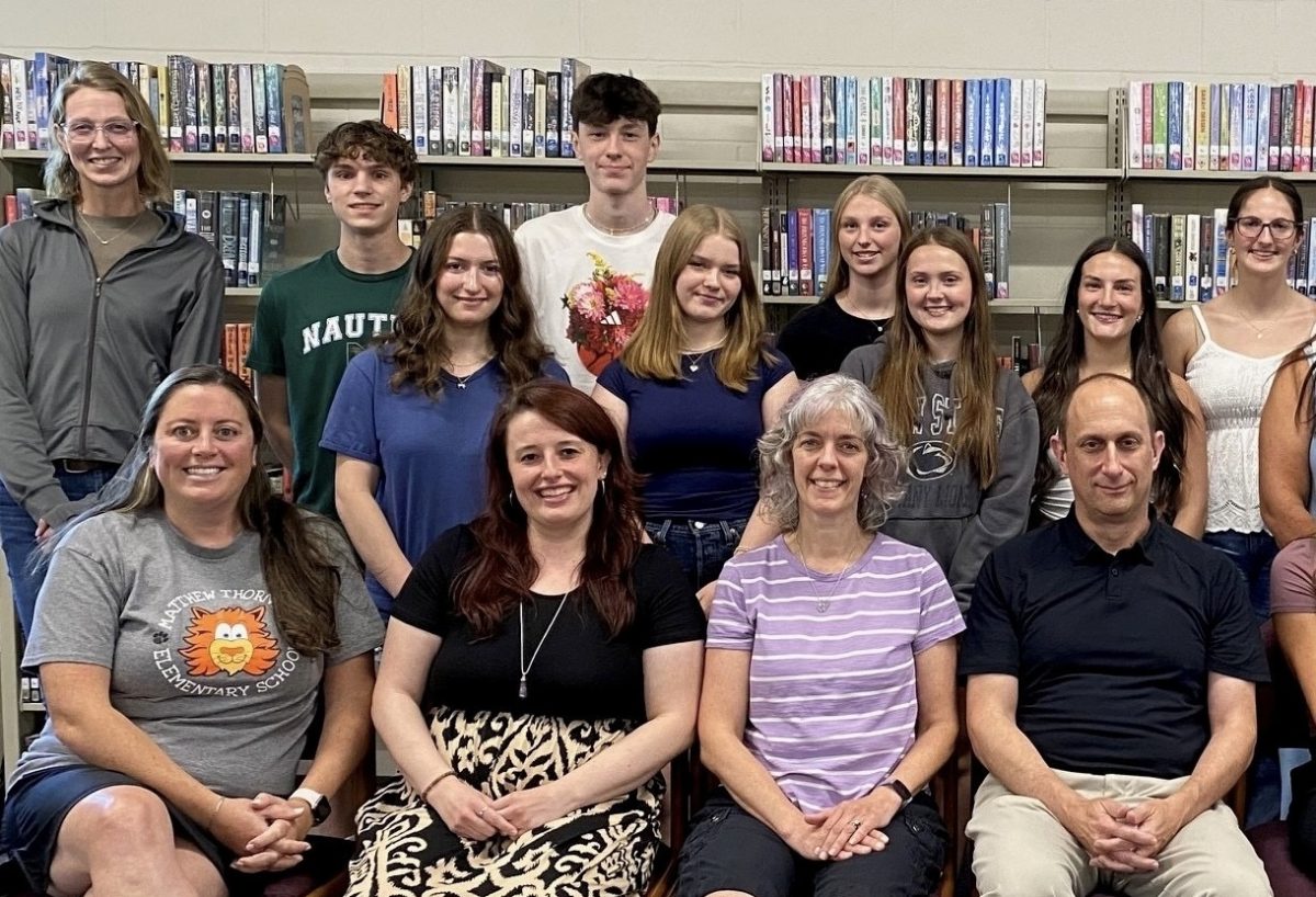 A group of Londonderry school district staff and high school students gather in the LHS library for a suicide prevention training on July 23, 2025. This training was run by a member of the National Alliance on Mental Health, Ann Duckless, who taught the group how to make topics like suicide easier to talk about within the community.

Photo used with permission from Mrs. Burkhardt.
