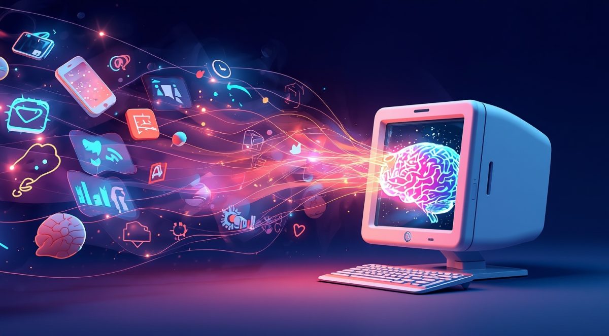 AI-based websites steal information and original ideas from everything they have access to online. Anything from AI is information from an actual person that could have been attained through social media apps, published papers or anything else. It’s time to reconsider what being “AI generated” actually means. Photo created with Canva.
