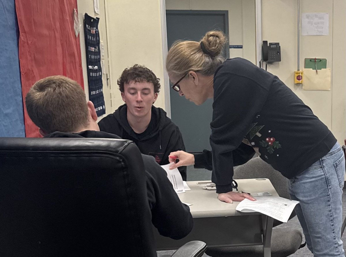 Math teacher Amy Sanborn stays engaged with students, and teaches them all individually, if needed, to keep them on track. "If I can get [students] to come see me and we can work on it together one on one than usually, they feel better about it and then they realize 'oh it's not that hard or no Im not bad at it,'" Sanborn said.